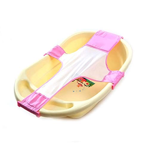 SYGA New Baby Bathtub Mesh Seat Support Sling Net Infant Bath Blue Tub Hammock(Pink)