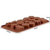 SYGA 15-Cavity Cute Animal Shap Chocolate Silicon Mould Candy Mould