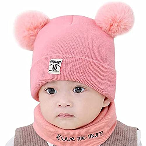 SYGA Baby Knit Hat Scarf Set Toddler Girls Boys Winter Pom Pom Cap Neck Warmer