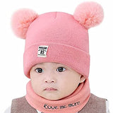 SYGA Baby Knit Hat Scarf Set Toddler Girls Boys Winter Pom Pom Cap Neck Warmer
