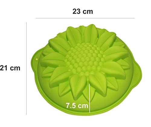 SYGA Big Sunflower Silicone Cake, Jelly, Pudding, Mousse, Bread DIY Baking Mould_Green