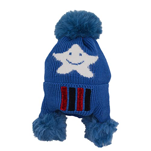 SYGA Baby Hats for Spring Winter, Woolen Pom Pom Plain Printed Caps for Kids Babies for 1-3 Years