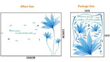 SYGA Blue Flowers Pattern Wall Stickers for Bedroom Wall Home Decoration