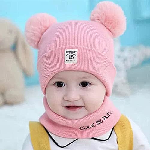 SYGA Baby Knit Hat Scarf Set Toddler Girls Boys Winter Pom Pom Cap Neck Warmer