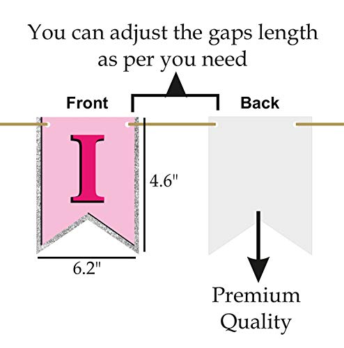 SYGA First Birthday Photo Booth Props with Banner-27Pcs (Pink Color) for 1st Bday Theme Supplies Baby Kids Combo Decorations Items/Cake Smash/High Chair, Babies Room Decor