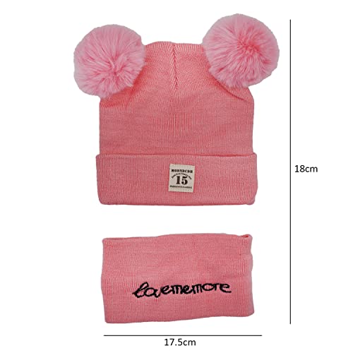 SYGA Baby Knit Hat Scarf Set Toddler Girls Boys Winter Pom Pom Cap Neck Warmer