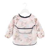 SYGA Baby Bibs with Sleeves Waterproof Feeding Bibs Unisex Baby Dribble Bibs Painting Apron Bibs Adjustable Closure with Large Pocket for Infant Toddler 1 to 3 Years Old