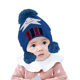SYGA Baby Hats for Spring Winter, Woolen Pom Pom Plain Printed Caps for Kids Babies for 1-3 Years
