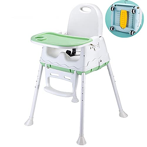 SYGA High Chair for Baby KidsSafety Toddler Feeding Booster Seat Dining Table Chair with Wheel and Cushion (Mint)