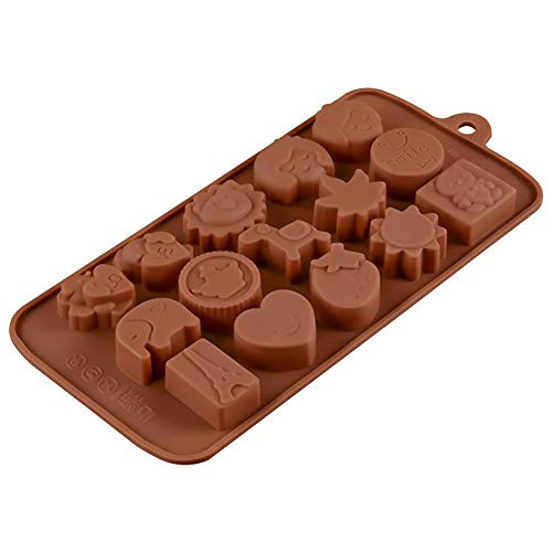 SYGA 15-Cavity Cute Animal Shap Chocolate Silicon Mould Candy Mould