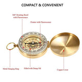 SYGA Flip Compass Outdoor Multi-Function Metal Compass with Luminous Pocket Watch