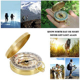 SYGA Flip Compass Outdoor Multi-Function Metal Compass with Luminous Pocket Watch