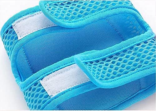 SYGA Baby Knee Pads for Crawling, Knee Safety Protector, Stretchable Anti-Slip Padded Elastic Soft Cotton Breathable Comfortable Knee Cap for Kids-Blue Assorted Colour