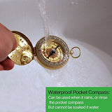SYGA Flip Compass Outdoor Multi-Function Metal Compass with Luminous Pocket Watch