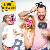 SYGA First Birthday Photo Booth Props with Banner-27Pcs (Pink Color) for 1st Bday Theme Supplies Baby Kids Combo Decorations Items/Cake Smash/High Chair, Babies Room Decor