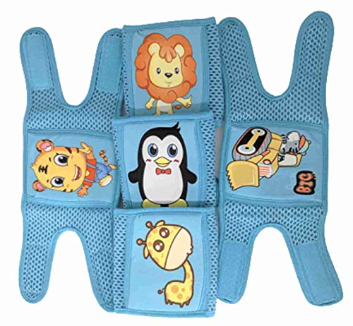 SYGA Baby Knee Pads for Crawling, Knee Safety Protector, Stretchable Anti-Slip Padded Elastic Soft Cotton Breathable Comfortable Knee Cap for Kids-Blue Assorted Colour