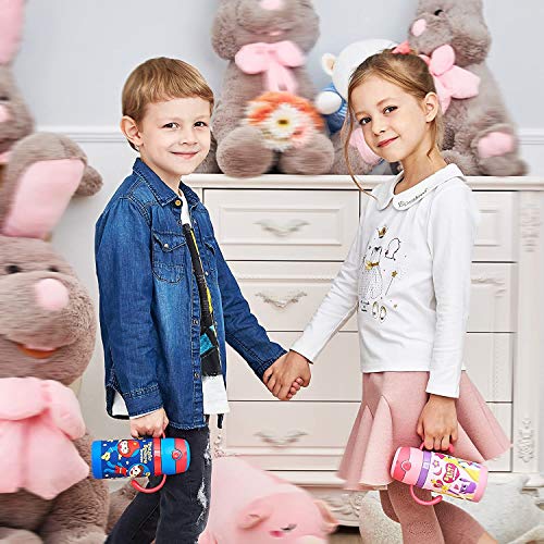 Syga Steel Sipper Baby Drinking Water Bottle, Handle with Straw, Vacuum Insulated Flask Leakproof Bottle, for School, Outdoors- Assorted Color and Design