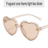 Shiny love children's sunglasses transparent colorful frame shiny sunglasses children play and take pictures glasses