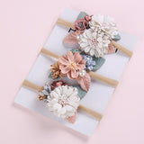 European and American foreign trade handmade stitching pearl flower children's headdress baby nylon headband hair accessories baby headband wholesale