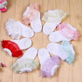 Autumn and winter new girls' socks Korean version colorful fashion lace socks baby baby socks cotton children's socks
