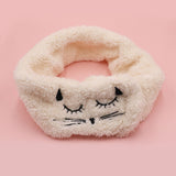 Korean cute embroidered cat hair band adjustable Velcro wide-brimmed hair band washing face makeup selling cute hair band female