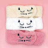 Korean cute embroidered cat hair band adjustable Velcro wide-brimmed hair band washing face makeup selling cute hair band female