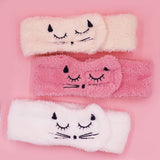 Korean cute embroidered cat hair band adjustable Velcro wide-brimmed hair band washing face makeup selling cute hair band female