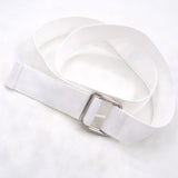 Fashion Hot Sale Square Double Ring Buckle Canvas Women's Belt For Kids Universal Woven Cloth Belt