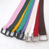Fashion Hot Sale Square Double Ring Buckle Canvas Women's Belt For Kids Universal Woven Cloth Belt
