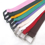 Fashion Hot Sale Square Double Ring Buckle Canvas Women's Belt For Kids Universal Woven Cloth Belt