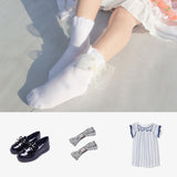 2023 Explosive Children's Socks Korean Bubble Mouth Pearl Baby Socks High-grade Versatile Lace Princess Children's Socks