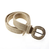 2020 new all-match cotton and linen woven belt manufacturers wholesale pin buckle outsourcing cotton and linen woven women's belt