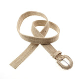 2020 new all-match cotton and linen woven belt manufacturers wholesale pin buckle outsourcing cotton and linen woven women's belt