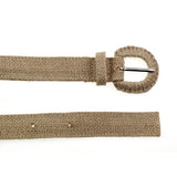 2020 new all-match cotton and linen woven belt manufacturers wholesale pin buckle outsourcing cotton and linen woven women's belt