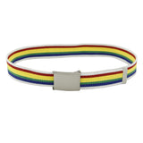 New flip canvas belt student outdoor trendy striped belt belt ladies rainbow color belt spot