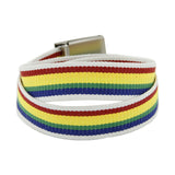 New flip canvas belt student outdoor trendy striped belt belt ladies rainbow color belt spot