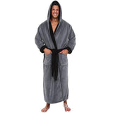 2020 European and American Amazon hot style autumn and winter large size super lengthened bathrobe long-sleeved nightgown a large number of spot