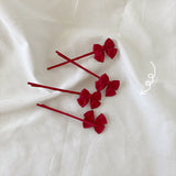 Sweet and cute princess on the run~Red bow one-word clip simple temperament bangs clip side clip girls headdress
