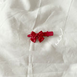 Sweet and cute princess on the run~Red bow one-word clip simple temperament bangs clip side clip girls headdress