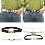 Korean version of spring, summer and autumn new creative ladies pearl buckle elastic elastic all-match belt decoration dress belt