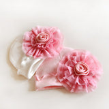 Foreign trade super beautiful big flower knitted cotton girl baby baby hat baby hat spring and autumn 0-1 years old