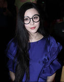 Fan Ye's same style spectacle frame black retro plain mirror large round frame glasses 2021 new spectacle frame non-mainstream 049