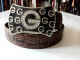 Factory direct wholesale imitation leather belt crocodile belt alloy buckle square women's fashion all-match belt