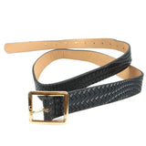 Fashion women's woven pattern PU leather pin buckle belt, casual and versatile decorative skirt women's belt manufacturer