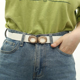 Korean version of spring, summer and autumn new creative ladies pearl buckle elastic elastic all-match belt decoration dress belt