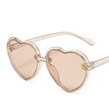 Shiny love children's sunglasses transparent colorful frame shiny sunglasses children play and take pictures glasses