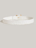 Girl's white pp straw woven buckle beach outer tower pp grass belt