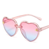 Shiny love children's sunglasses transparent colorful frame shiny sunglasses children play and take pictures glasses