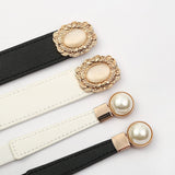 Korean version of spring, summer and autumn new creative ladies pearl buckle elastic elastic all-match belt decoration dress belt