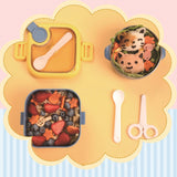 Amazon Hot Selling Direct Supply Children's Going Out Lunch Box Set Stainless Steel Food Supplement Set Children's Going Out Snack Box